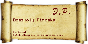 Doszpoly Piroska névjegykártya