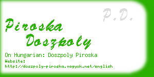 piroska doszpoly business card